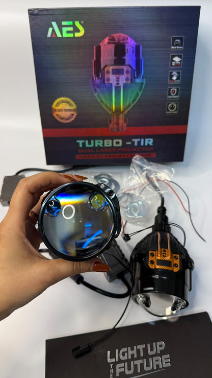 AES Turbo-TIR Dual Laser LED Headlight Projector Lens for Cars 1 year warranty