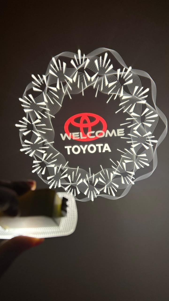 CARDI TOYOTA /HYLUX/ FORTUNER/Car Ghost Light | LED Door Welcome Shadow Light (Pack of 2),(1 YEAR WARRANTY)