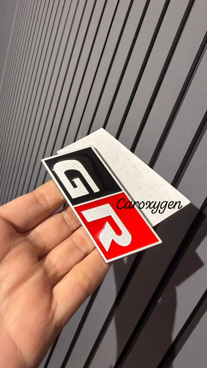 Chrome Plated 3D Car Logo Sticker Compatible with Toyota GR Log | Emblem Decals for Car Accessories (Pack of 1)