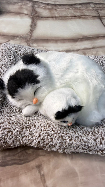 CarOxygen Sleeping Cat Plush Toy Car Interior Dashboard Decorative/Soft Accessories Figurines Showpiece for Car Dashboard