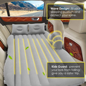 Premium Car Inflatable Bed with Pump & 2 Air Pillow|Quick Inflatable Back Seat Bed|Car Inflatable Mattress|Car Bed Mattress|Car Bed For Kids,Travel,Trips,Camping,Picnic,Pool & Beach|Universal Fit|