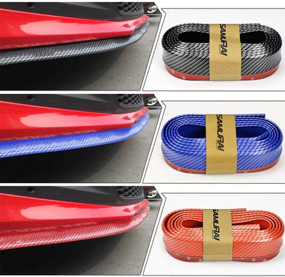 Car Front Bumper Protector, Universal Car Bumper Lip Carbon Fiber Spoiler 2.5M Bumper Sticker Lip Strong Sticky Car Skirt Protector, For Cars Trucks SUV DIY Decoration