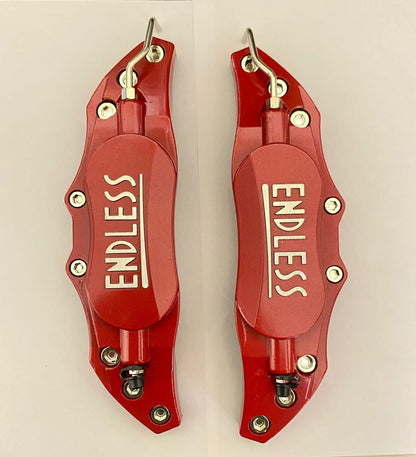 2pcs Car Aluminum Endless Brake Caliper Protector Cover for Wheel Hub 14in-15in Small Red