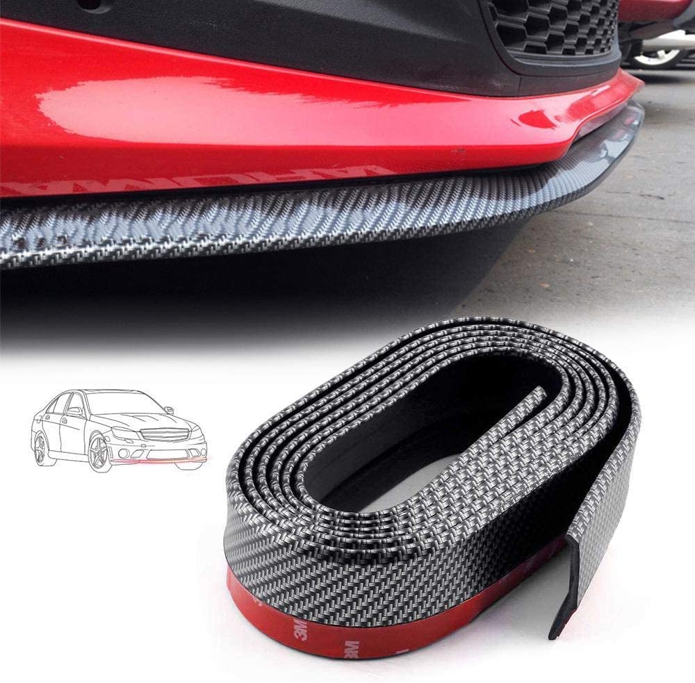 Car Front Bumper Protector, Universal Car Bumper Lip Carbon Fiber Spoiler 2.5M Bumper Sticker Lip Strong Sticky Car Skirt Protector, For Cars Trucks SUV DIY Decoration