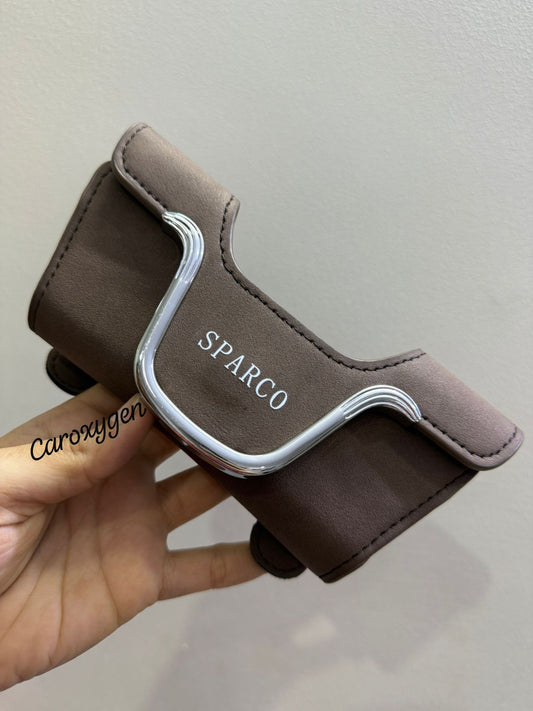 CarOxygen Leather Sun Glass Clip Sun Visor Car Eyeglasses Holder Universal for car and Vehicles