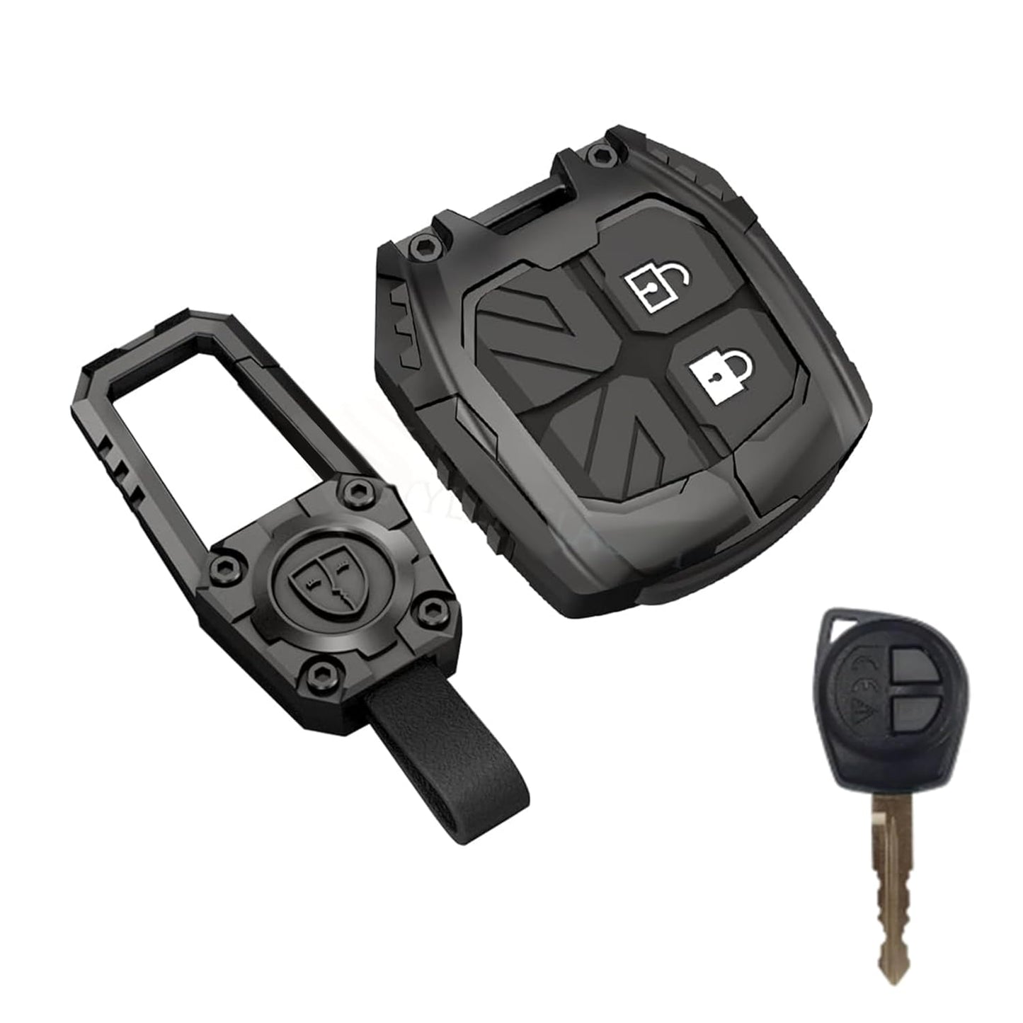 Premium Metal Black Transformer Series Soft Silicon Key Cover for Maruti Suzuki