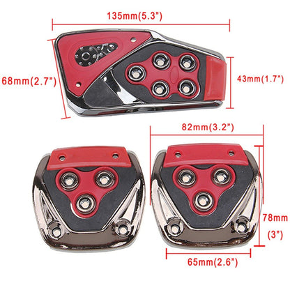 3 Pcs Non-Slip Manual CS-375 Car Pedals kit Pad Covers Set