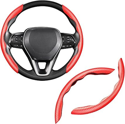 Steering Wheel Cover Carbon Fiber Steering Wheel Cover Car Steering Wheel Cover for Men/Women, Anti-Slip Comfortable Grip, Durable (Carbon Steering Grip)