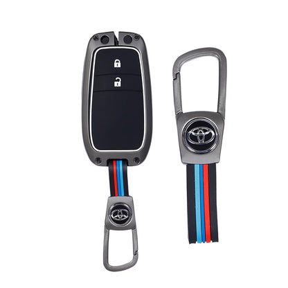 Metal key cover for Toyota Innova Hycross | Fortuner | Hilux | Innova Crysta | Fortuner Legender | Land Cruiser | Suzuki Invicto Smart Key (2 Button)