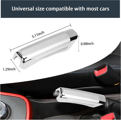 Car Handbrake Cover, 4.9" x 1.3" Universal Handbrake Decorative Cap, ABS Auto Comfortable Grip Handbrake Cover, Compatible with Most Vehicle Knob Handbrake Guards (Carbon Fiber Black)