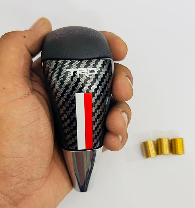 Carbon Design TRD Gear Knob Universal Gear Shifter Knob Lever for Most Manual Car with 3 Adapters TRD Versatile Sport Gear Shift Knob