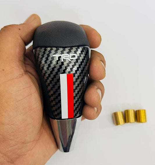 Carbon Design TRD Gear Knob Universal Gear Shifter Knob Lever for Most Manual Car with 3 Adapters TRD Versatile Sport Gear Shift Knob