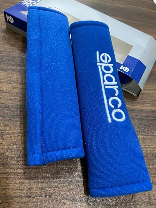 2PCS Cotton Seat Belt Cover Style Racing Car Seatbelt Safety Belt Shoulder Pads Universal (Blue)