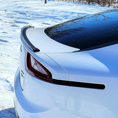 Caroxyen Car Rear Spoilers, Gloss Black Rear Trunk Boot Car Spoiler, Auto Lip Tail Wing, Tail Trunk Boot Roof Trim Sticker, PVC Soft Rubber Bar Spoilers Lip Kit