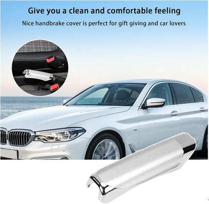 Car Handbrake Cover, 4.9" x 1.3" Universal Handbrake Decorative Cap, ABS Auto Comfortable Grip Handbrake Cover, Compatible with Most Vehicle Knob Handbrake Guards (Carbon Fiber Black)