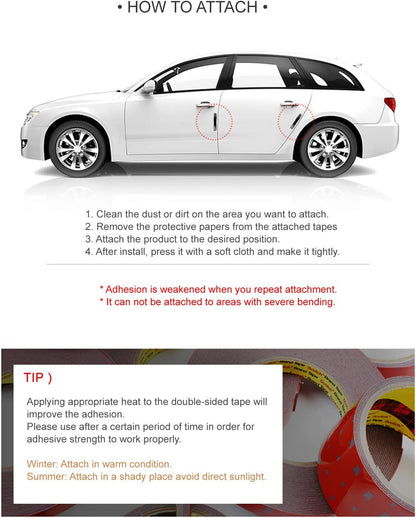 Autoban 4Pcs Car Side Door Edge Guard Anti-Scratch Protector/High Intensity Reflector/Arched Three-Dimensional Design/Elastic EVA Material