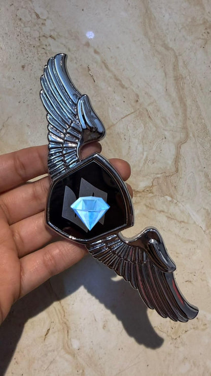 Car Front Hood Blk Emblem  3D Metal Wing Logo Badge