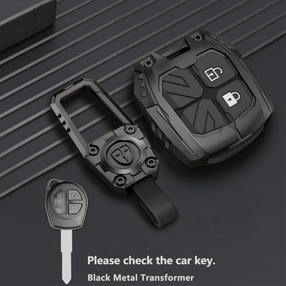Premium Metal Black Transformer Series Soft Silicon Key Cover for Maruti Suzuki