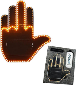 Hand Gesture Light for Car, Finger Gesture Light with Remote, LED Stickers for Car Window, Car LED Sign Finger Lights Funny Car Accessory