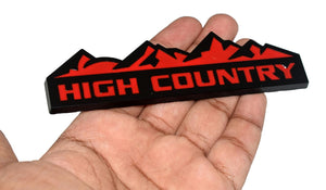 HIGH Country Black Logo 12.5 x 2.8cm Car Bike Metal HIGH Country Logo Car Emblem Premium 3D Badge Auto Racing Sport Sticker Grand Tourer Decal