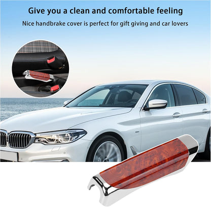 Car Handbrake Cover, 4.9" x 1.3" Universal Handbrake Decorative Cap, ABS Auto Comfortable Grip Handbrake Cover, Compatible with Most Vehicle Knob Handbrake Guards (Carbon Fiber Black)