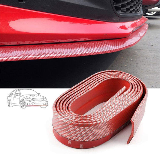 Car Front Bumper Protector, Universal Car Bumper Lip Carbon Fiber Spoiler 2.5M Bumper Sticker Lip Strong Sticky Car Skirt Protector, For Cars Trucks SUV DIY Decoration