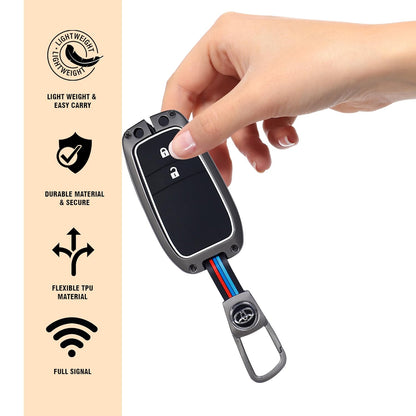 Metal key cover for Toyota Innova Hycross | Fortuner | Hilux | Innova Crysta | Fortuner Legender | Land Cruiser | Suzuki Invicto Smart Key (2 Button)