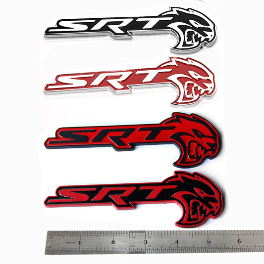 1 pcs OEM Srt Hellcat Emblem Badge Decal Srt8 Challenger Charger Red Frame