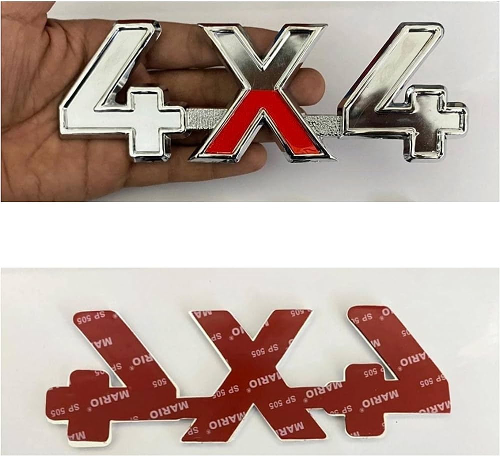 2PC ABS Plastic Thar Crde 4X4 CAR Badge Emblem Monogram Logo Decals Sticker 3D for Mahindra Thar Crde 4X4 (19CM)