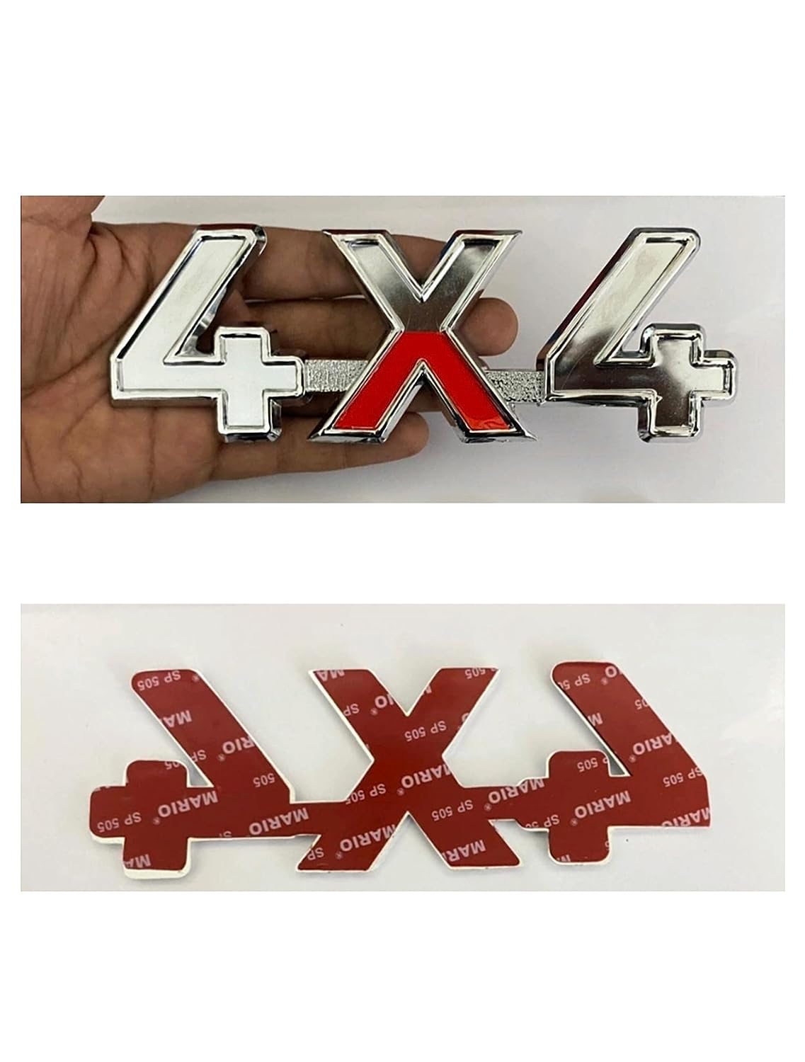 2PC ABS Plastic Thar Crde 4X4 CAR Badge Emblem Monogram Logo Decals Sticker 3D for Mahindra Thar Crde 4X4 (19CM)