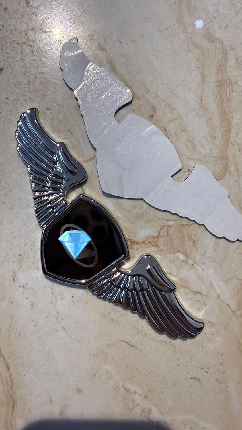 Car Front Hood Blk Emblem  3D Metal Wing Logo Badge