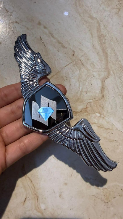 Car Front Hood Blk Emblem  3D Metal Wing Logo Badge