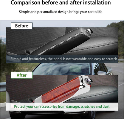 Car Handbrake Cover, 4.9" x 1.3" Universal Handbrake Decorative Cap, ABS Auto Comfortable Grip Handbrake Cover, Compatible with Most Vehicle Knob Handbrake Guards (Carbon Fiber Black)