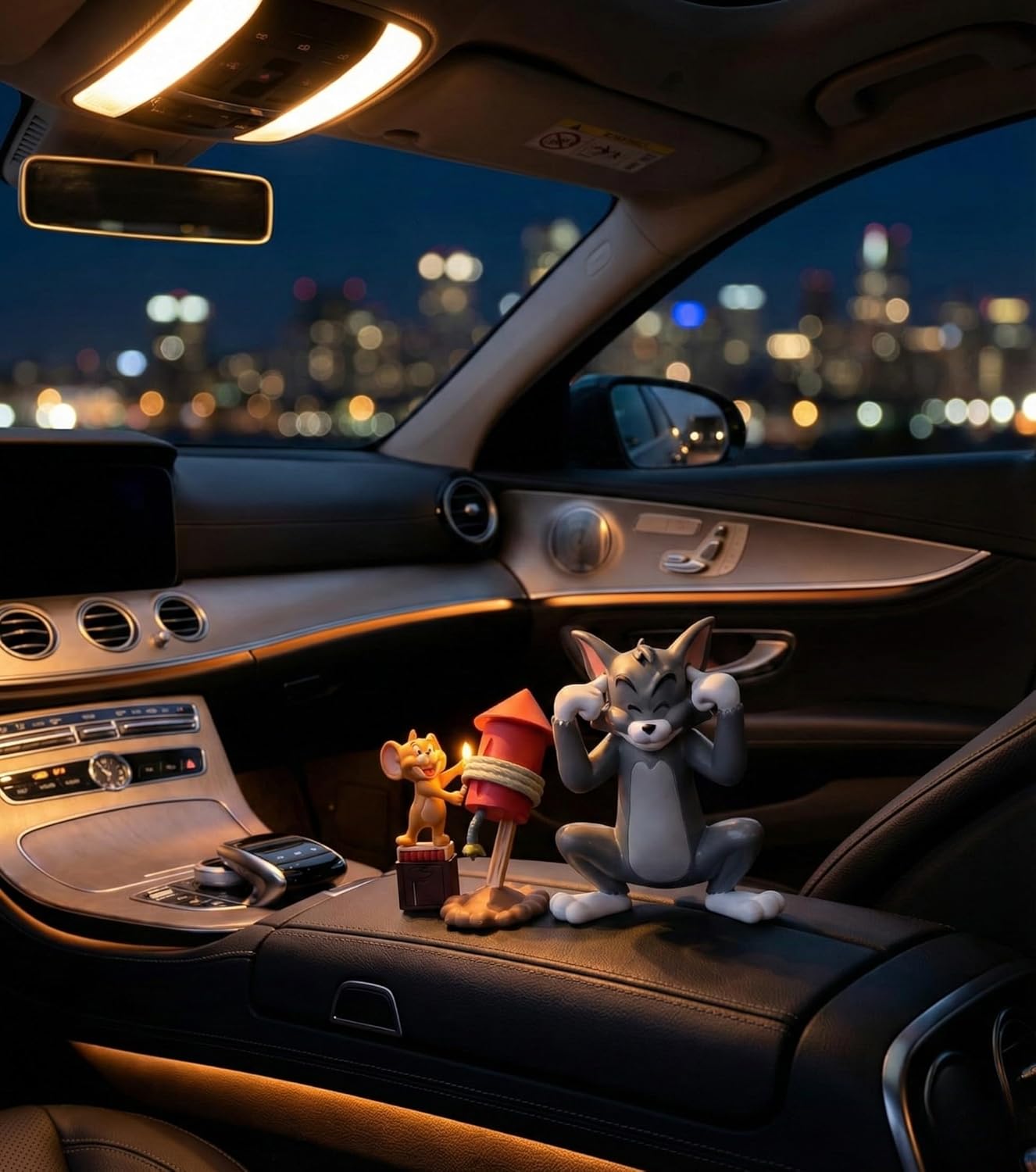 Cute T&J Blast Cartoon Character Car Interior Accessory-Cute Toy for car Dashboard and Table top (T&J Blast)