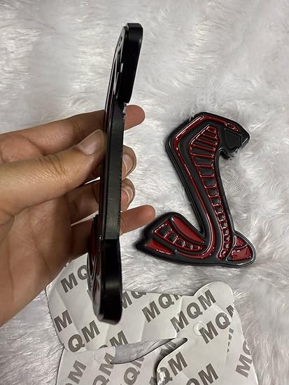 Caroxygen Snake Fender Side Emblems Pair for 2020-2021 Ford Mustang Shelby GT500 (red and Black)