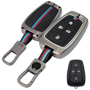 Zinc Metal Key Cover Compatible with Tata Nexon | Harrier | Safari | Altroz | Tigor | EV | Punch | Tiago EV Electric 4 Button Smart Key (Metal Keycover)