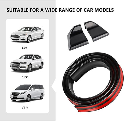 Caroxyen Car Rear Spoilers, Gloss Black Rear Trunk Boot Car Spoiler, Auto Lip Tail Wing, Tail Trunk Boot Roof Trim Sticker, PVC Soft Rubber Bar Spoilers Lip Kit