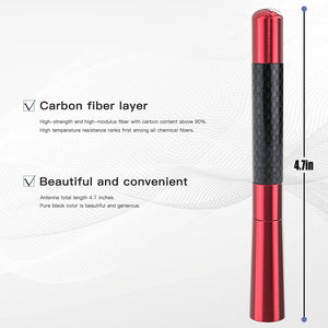 Universal Car Antenna Mast Carbon Fiber Truck Vehicle Replacement Short Antenna 4.7 inch Compatible with Ford, Dodge, Jeep, Toyota, Nissan, Mazda