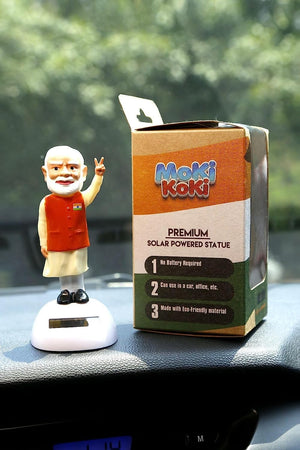 Creative New Car Dashboard Idol PM Narender Modi ji Statue Solar Power Body Shaking Hand & Body for Car, Home Decor Offroading and Showpiece Accessories