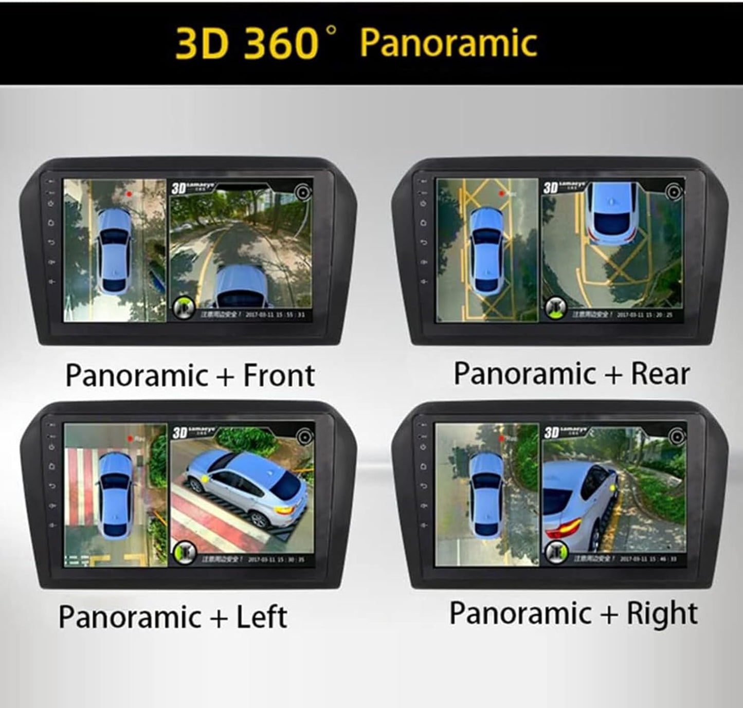 Surround View Camera System, High Resolution 360 Car Camera for Android Auto Radio (720P)