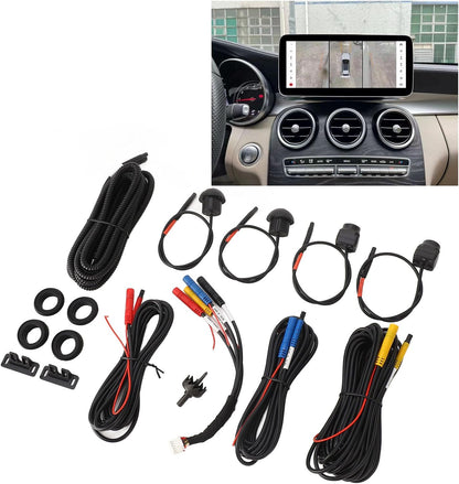 Surround View Camera System, High Resolution 360 Car Camera for Android Auto Radio (720P)