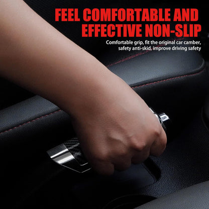 Car Handbrake Cover, 4.9" x 1.3" Universal Handbrake Decorative Cap, ABS Auto Comfortable Grip Handbrake Cover, Compatible with Most Vehicle Knob Handbrake Guards (Carbon Fiber Black)