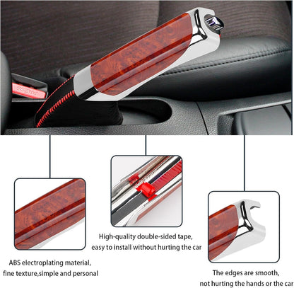 Car Handbrake Cover, 4.9" x 1.3" Universal Handbrake Decorative Cap, ABS Auto Comfortable Grip Handbrake Cover, Compatible with Most Vehicle Knob Handbrake Guards (Carbon Fiber Black)