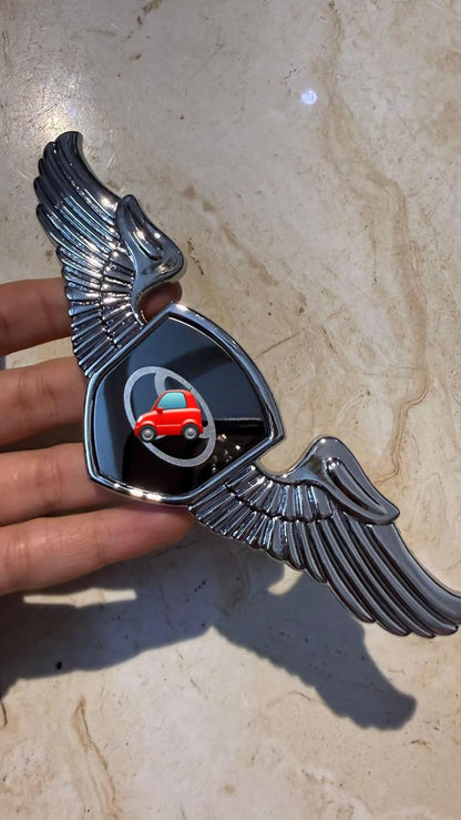 Car Front Hood Blk Emblem  3D Metal Wing Logo Badge