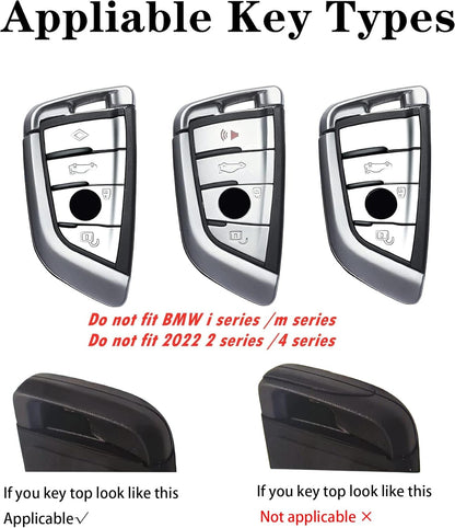Key Fob Cover Case, Keychain, Metal Shell Cover Compatible for BMW 2 5 6 7 X1 X2 X3 X5 X6 X7 Series
