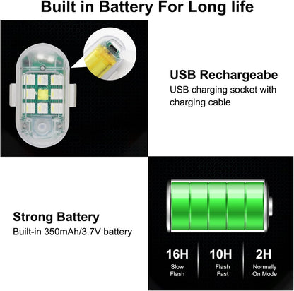 Wireless LED Strobe Lights with Remote Control, High Brightness 7 Colors USB Charging Led Drone Anti-Collision Lights Night Warning Light for Car Motorcycle Aircraft Bike RC