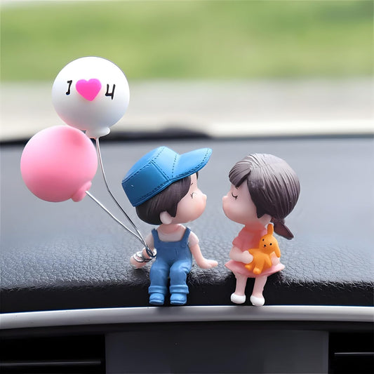 CarOxygen Car Dashboard Accessories Cute Cartoon Couples Action Figure Figurines Balloon Ornament car Dashboard Toys Auto Interior Dashboard Accessories for car Interior Dashboard Decoration.