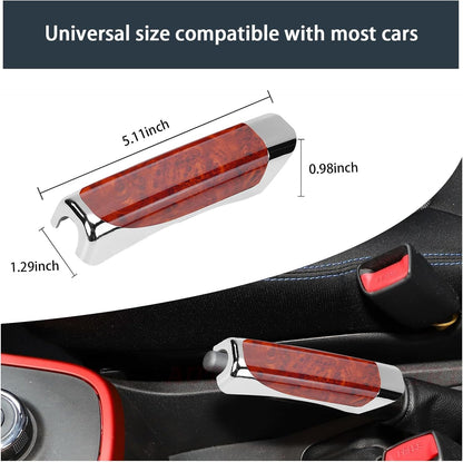 Car Handbrake Cover, 4.9" x 1.3" Universal Handbrake Decorative Cap, ABS Auto Comfortable Grip Handbrake Cover, Compatible with Most Vehicle Knob Handbrake Guards (Carbon Fiber Black)