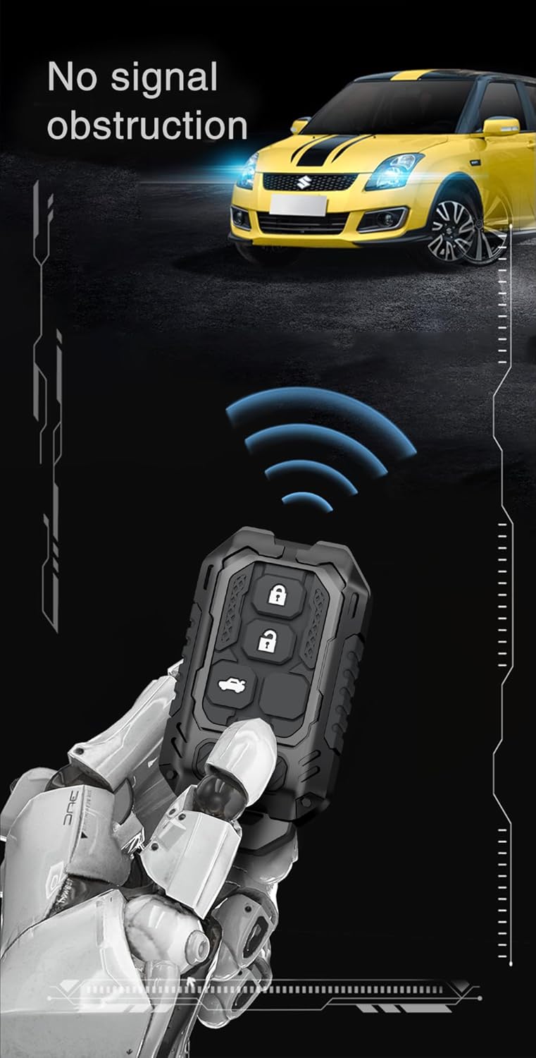 Premium Metal Black Transformer Series Soft Silicon Key Cover for Maruti Suzuki