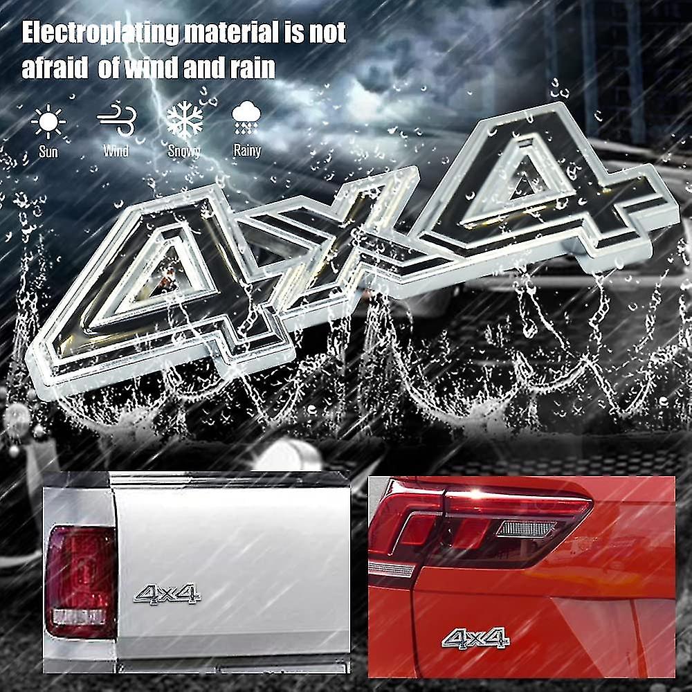 3D Metal 4X4 Four-Wheel Drive Car Sticker Emblem Badge For Universal Cars (Red Black)